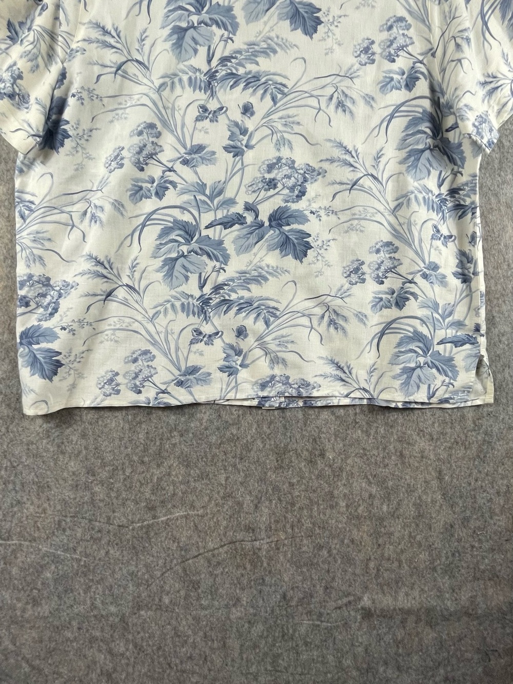 Lemon Grass Linen Blend Button Up Romantic Cottagecore Botanical Shirt - XL - Picture 11 of 13